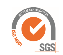 SGS ISO 14001:2015 logo.