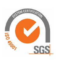 SGS ISO 45001:2018 logo.